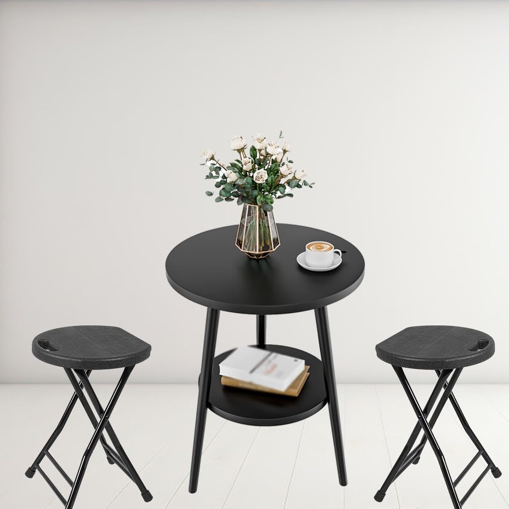 18 Inch Black Folding Plastic Metal Bar Stool F103
