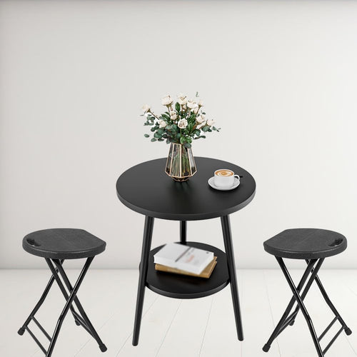 18 Inch Black Folding Plastic Metal Bar Stool F103