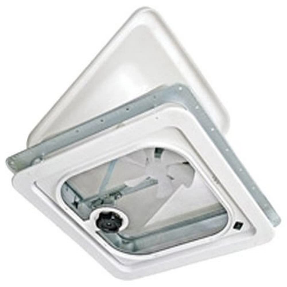 Birch White 14" 12V Radius Corner Vent with Pop Up Screen I541796