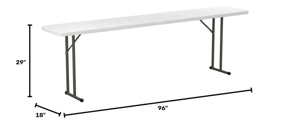 Granite White Heavy-Duty Blow Molded Plastic Folding Table T763