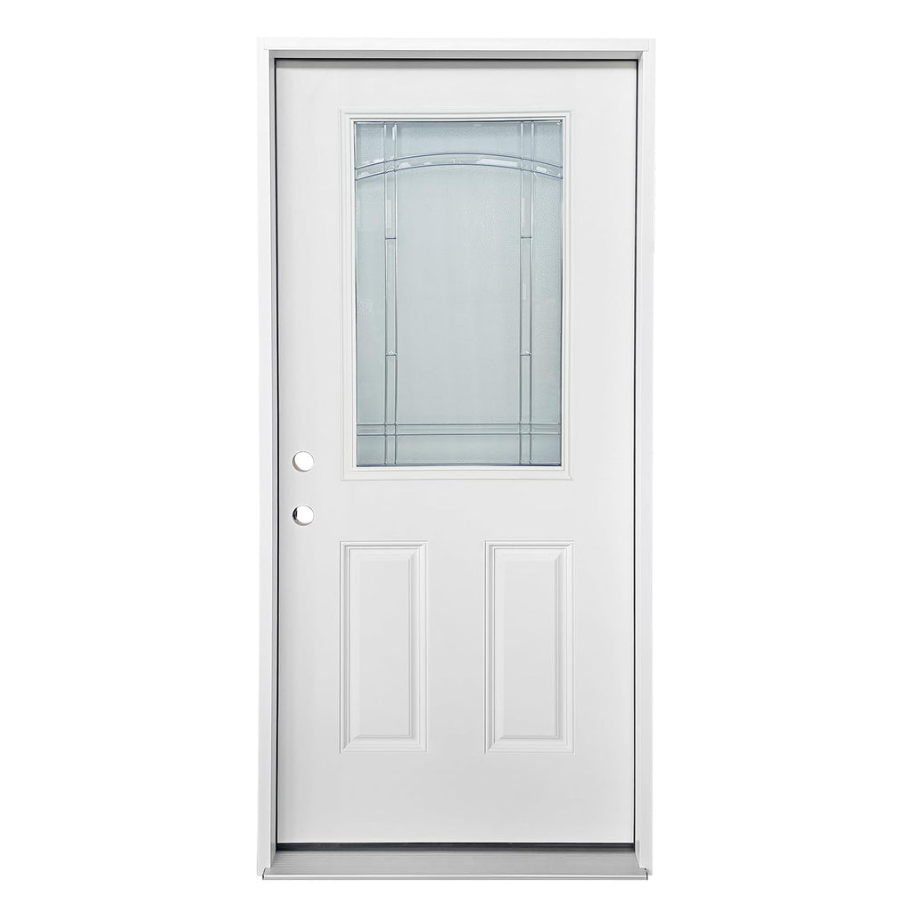 White Fiberglass Prehung 36" x 80" Entry Door B462202
