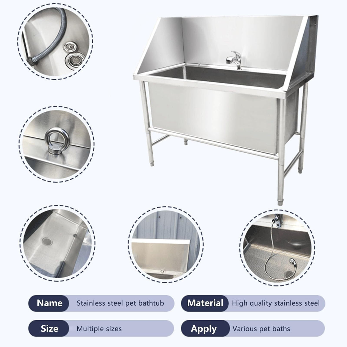 Stainless Steel Pet Grooming Bath Tub Y6327