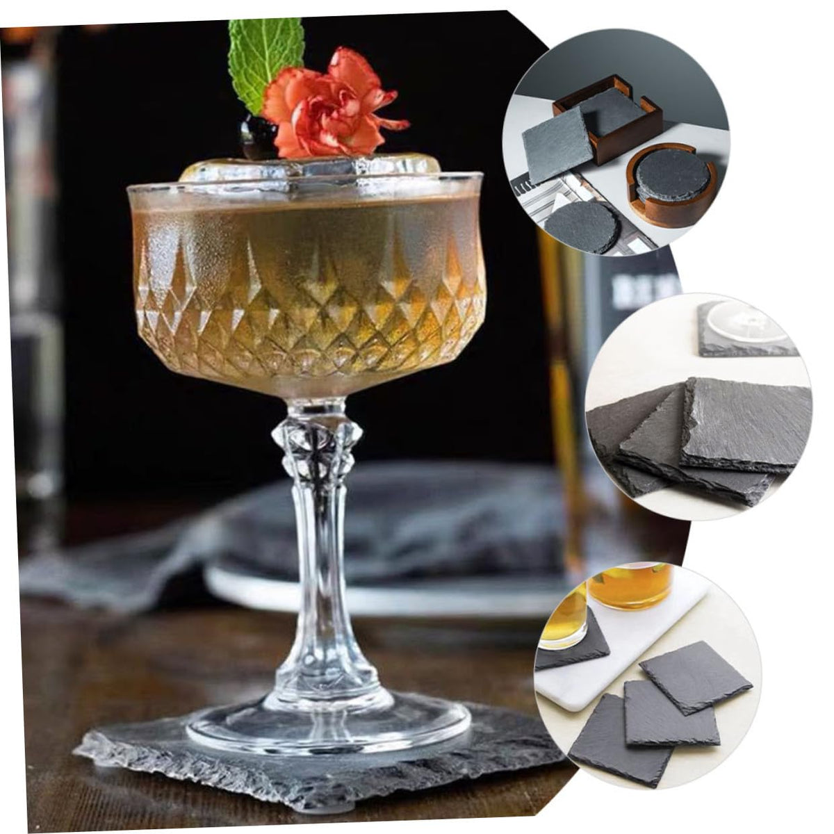 12pcs Natural Stone Coasters Set G5730