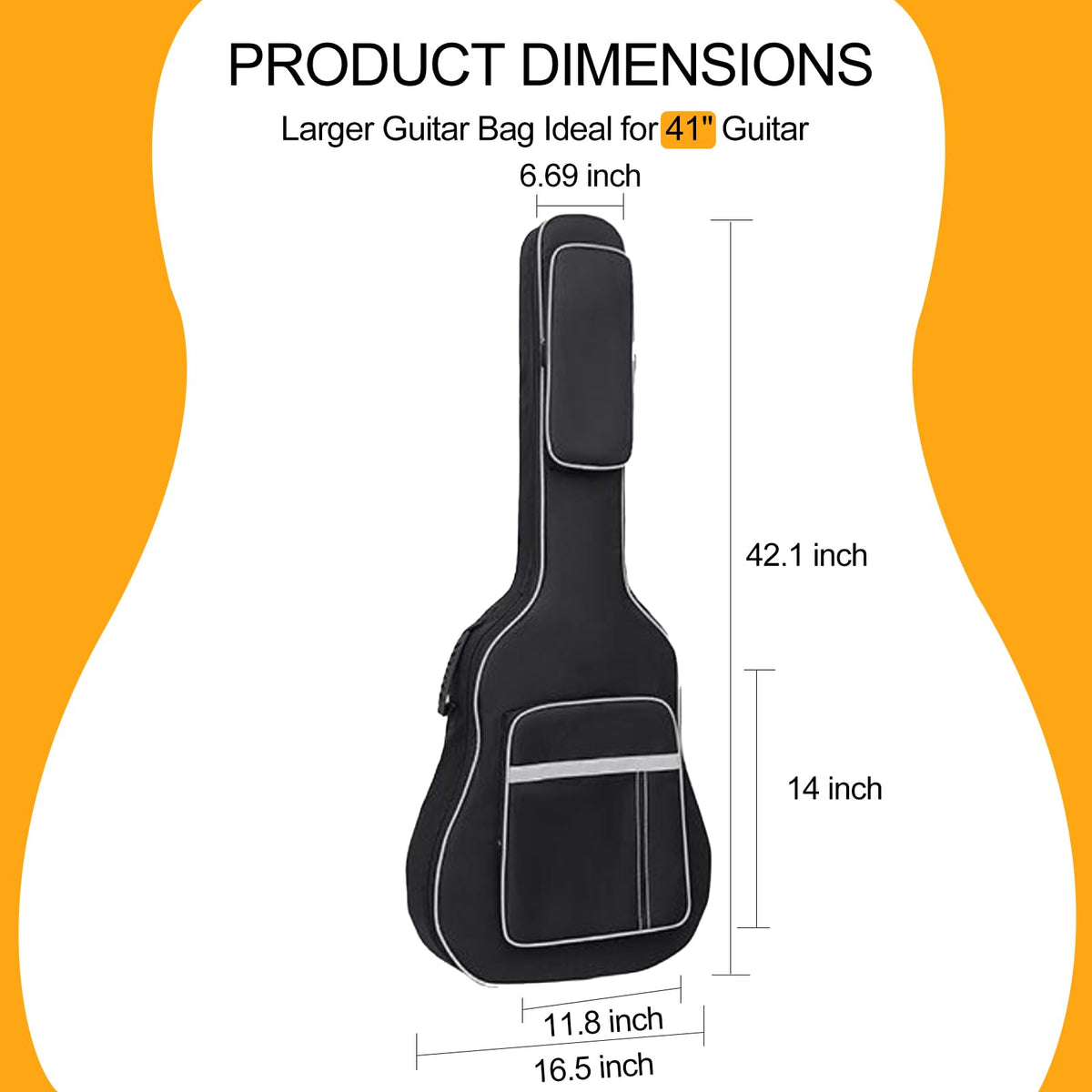 41 Inch Water-Resistant Acoustic Guitar Bag M249