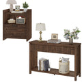 Rustic Oak Console Table with 2 Drawers N430030