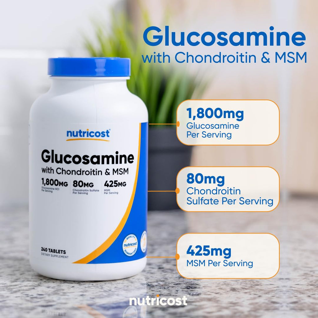 Glucosamine 1800mg with Chondroitin & MSM, 240 Tablets V749891