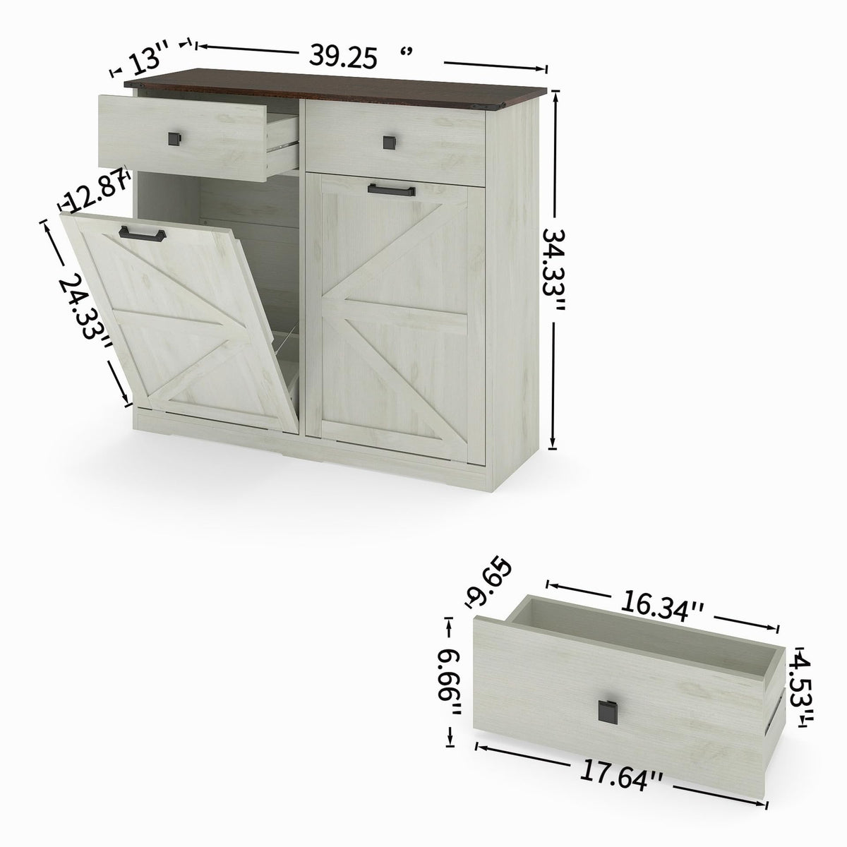 20 Gallon Tilt Out Trash Can Cabinet D743