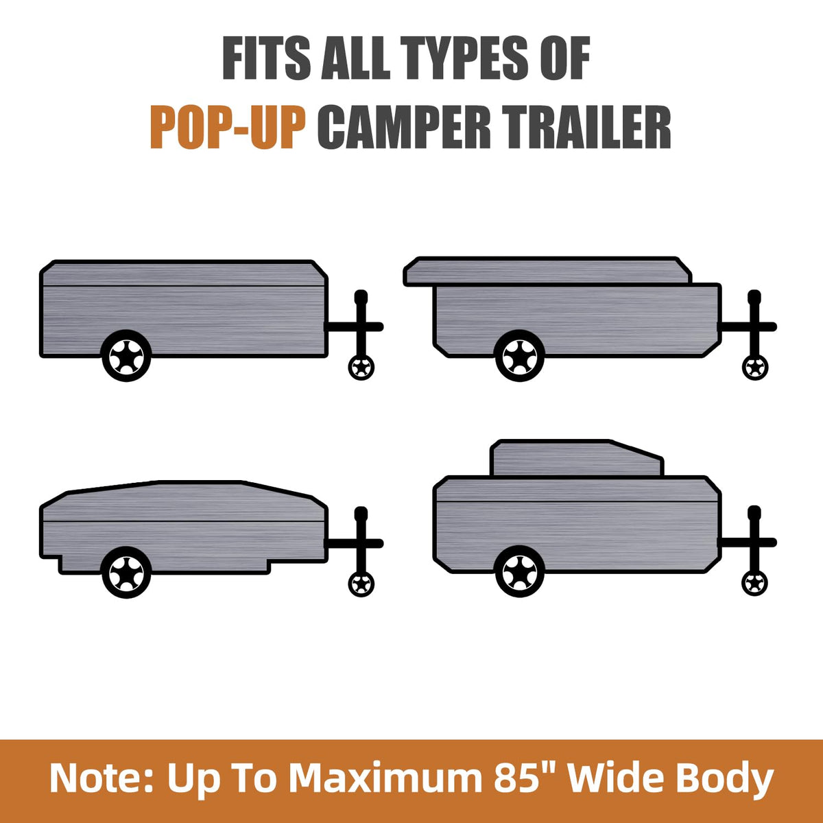14' ~ 16' 7 Layers Waterproof Pop-up Camper Cover W26346