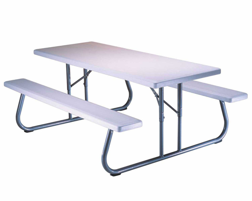 Folding Picnic Table 6 Feet White Granite C20687