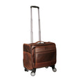 Leather Rolling Briefcase with Trolley Handle U56975