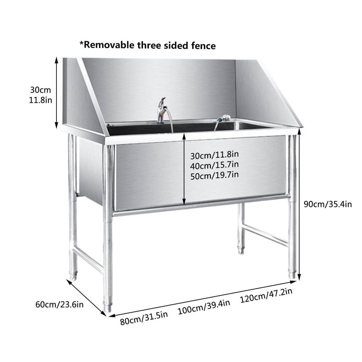 Stainless Steel Pet Grooming Bath Tub Y6327