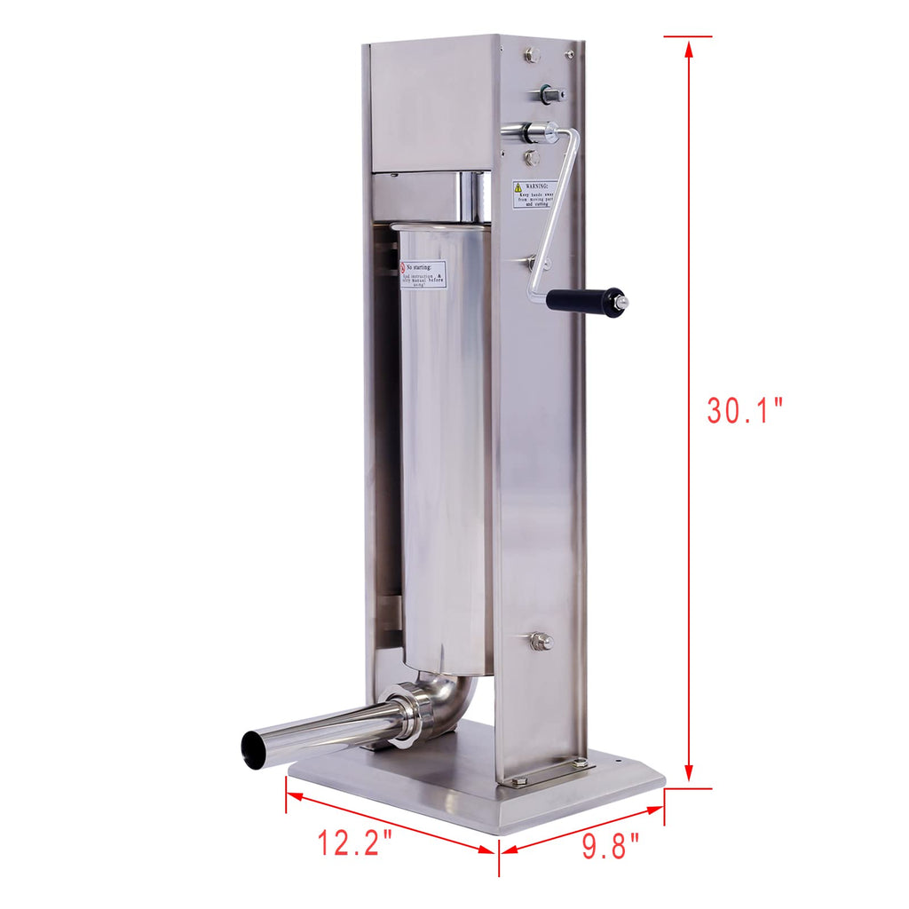 Stainless Steel 15LB Sausage Stuffer with 4 Stuffing Tubes W460