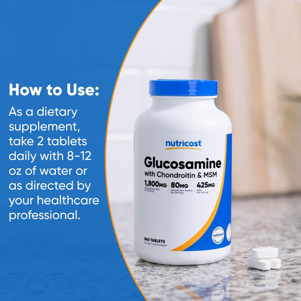 Glucosamine 1800mg with Chondroitin & MSM, 240 Tablets V749891
