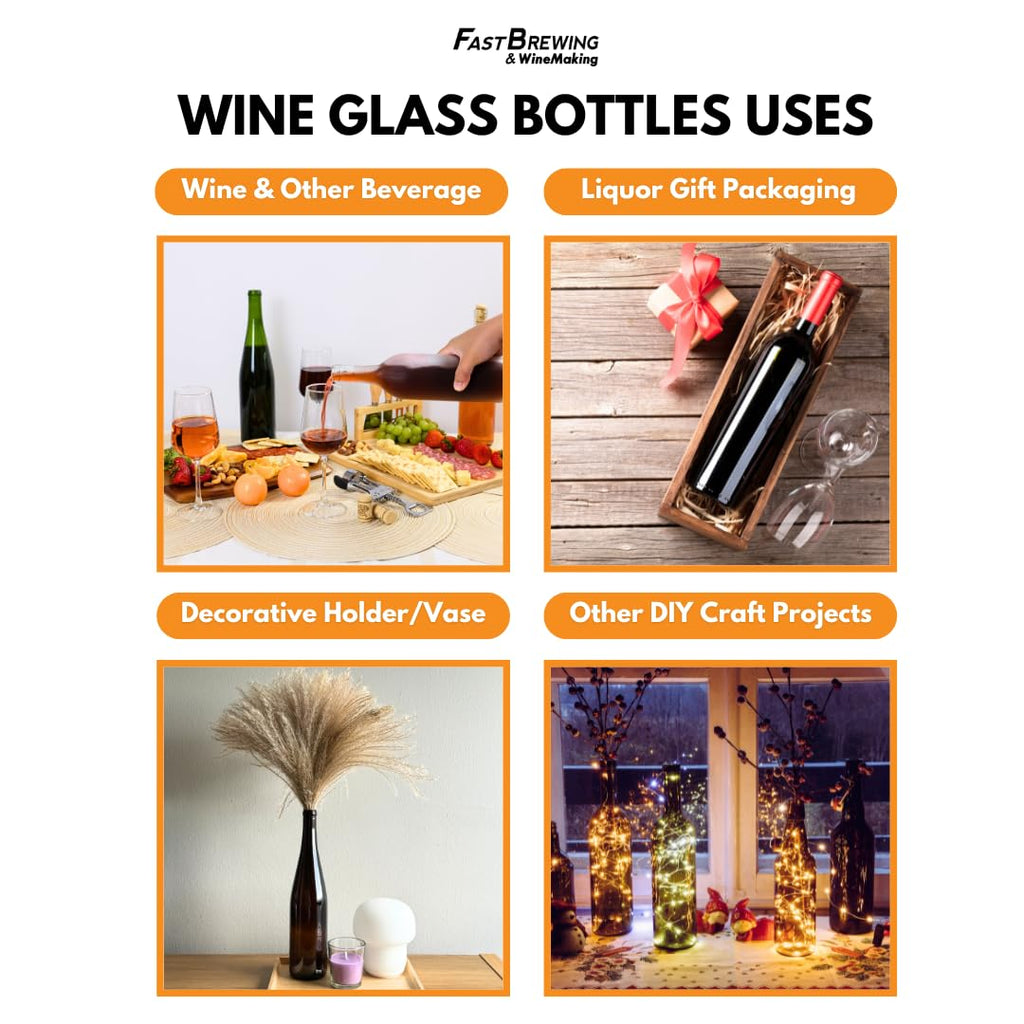 750ml Glass Bottle With Cork 6-Pack H363046