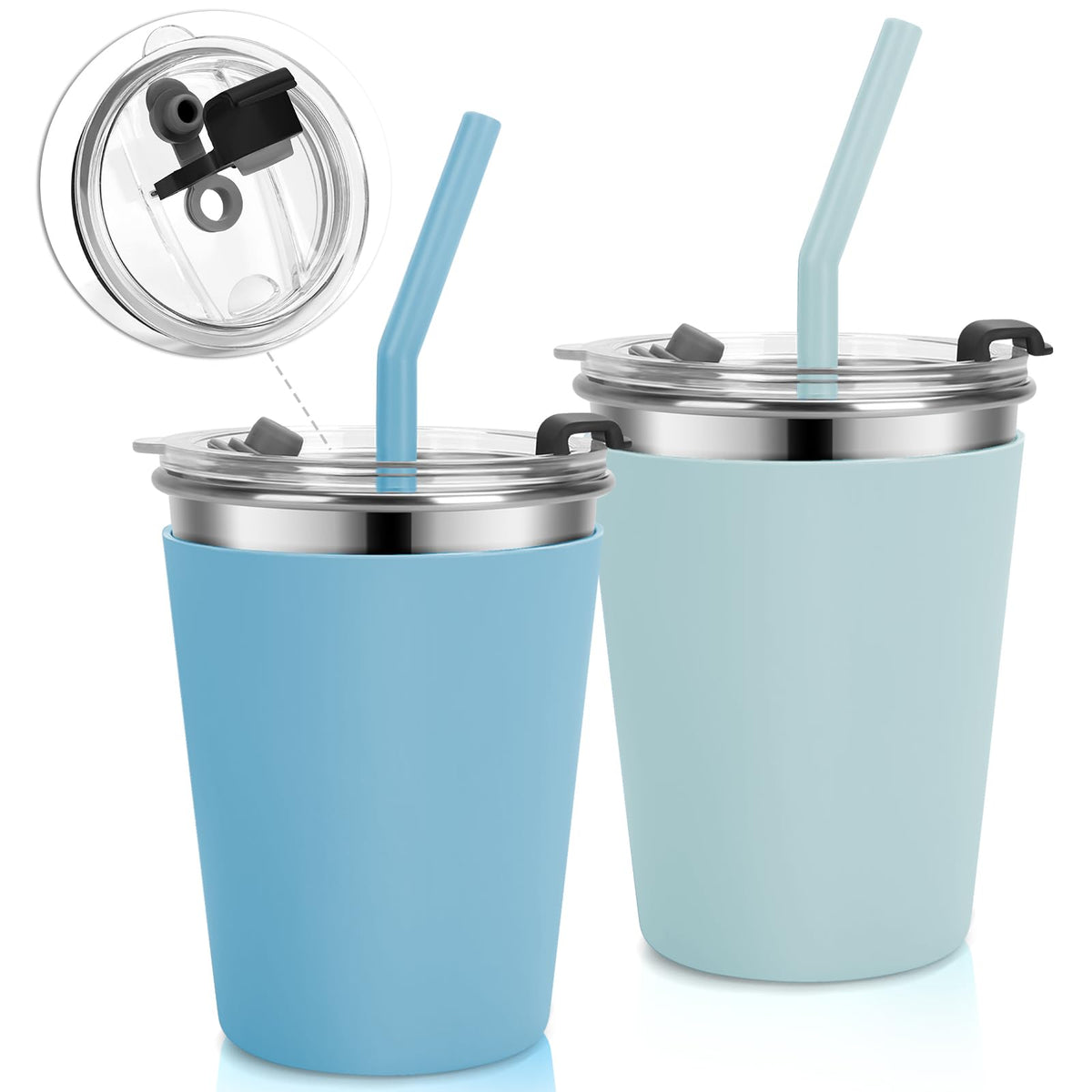 Stainless Steel Kids Cups with Lids, 12oz Spill Proof, 2 Pack T65750