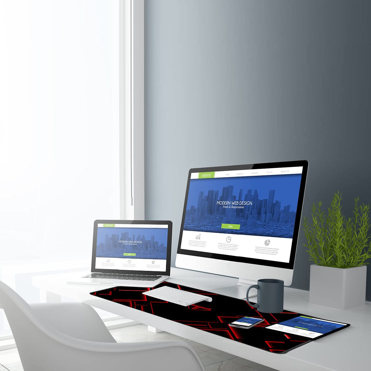 Large Waterproof Gaming Mouse Pad with Stitched Edge J690