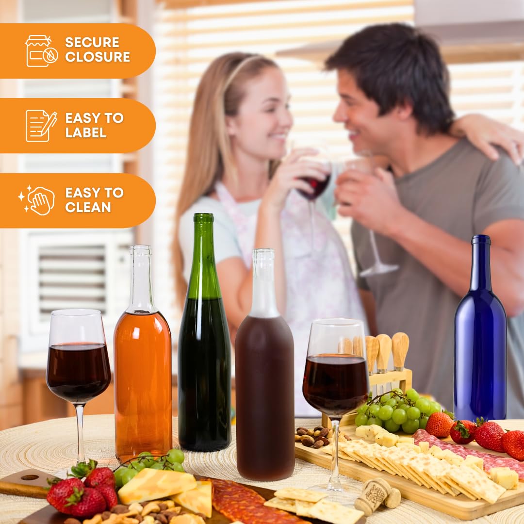 750ml Glass Bottle With Cork 6-Pack H363046