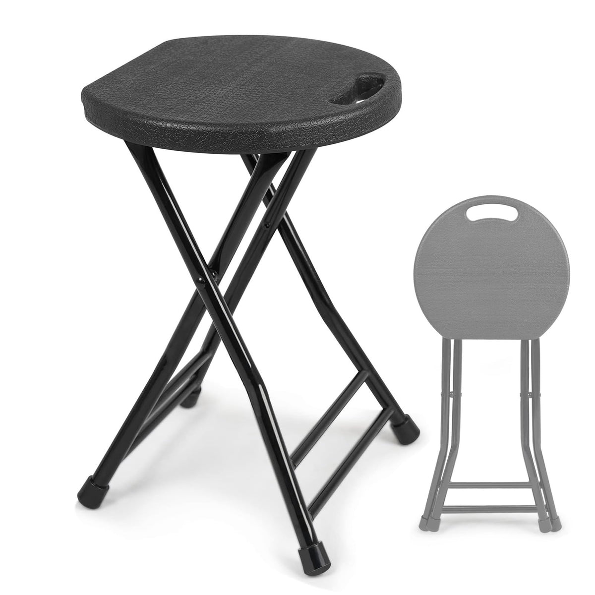 18 Inch Black Folding Plastic Metal Bar Stool F103