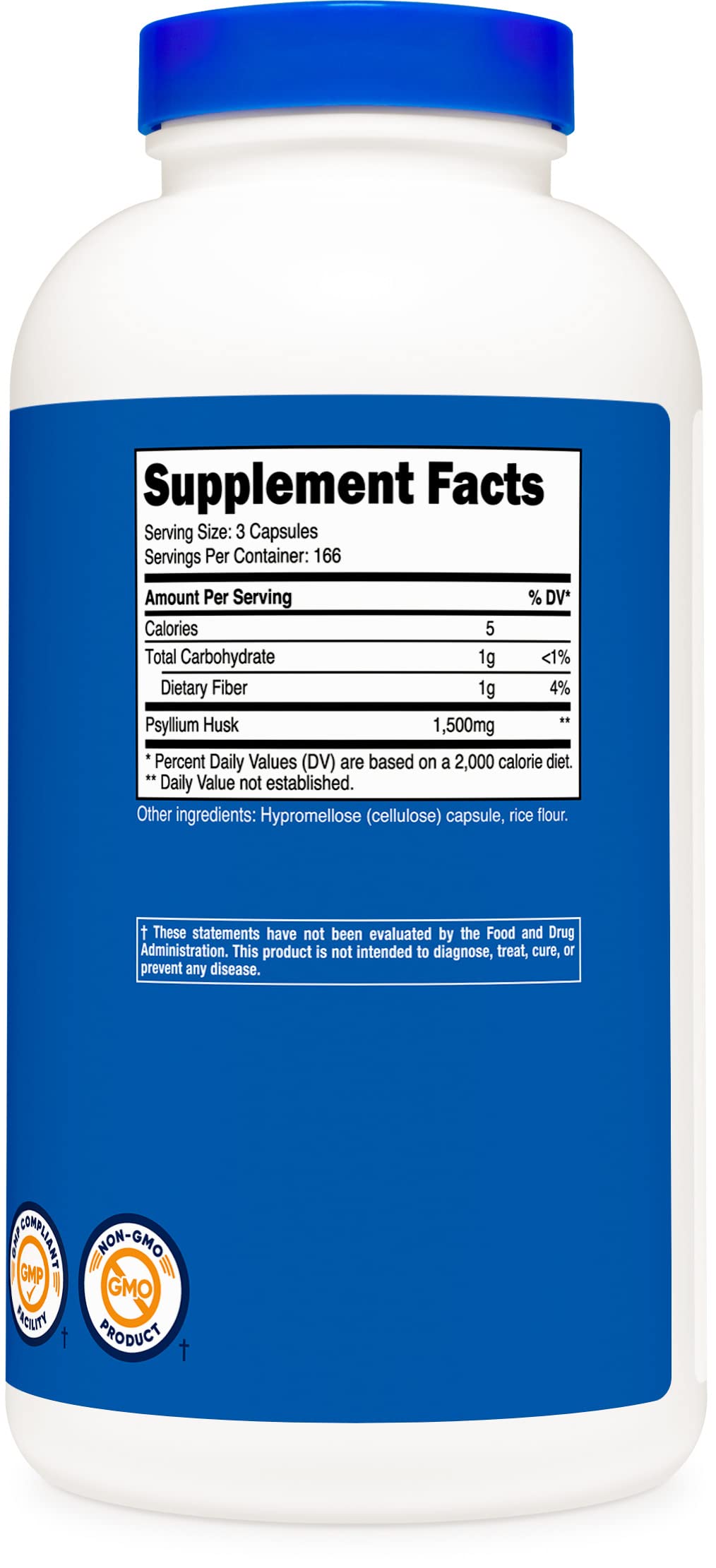 Psyllium Husk 1500mg 500 Capsules 2 Bottles R685