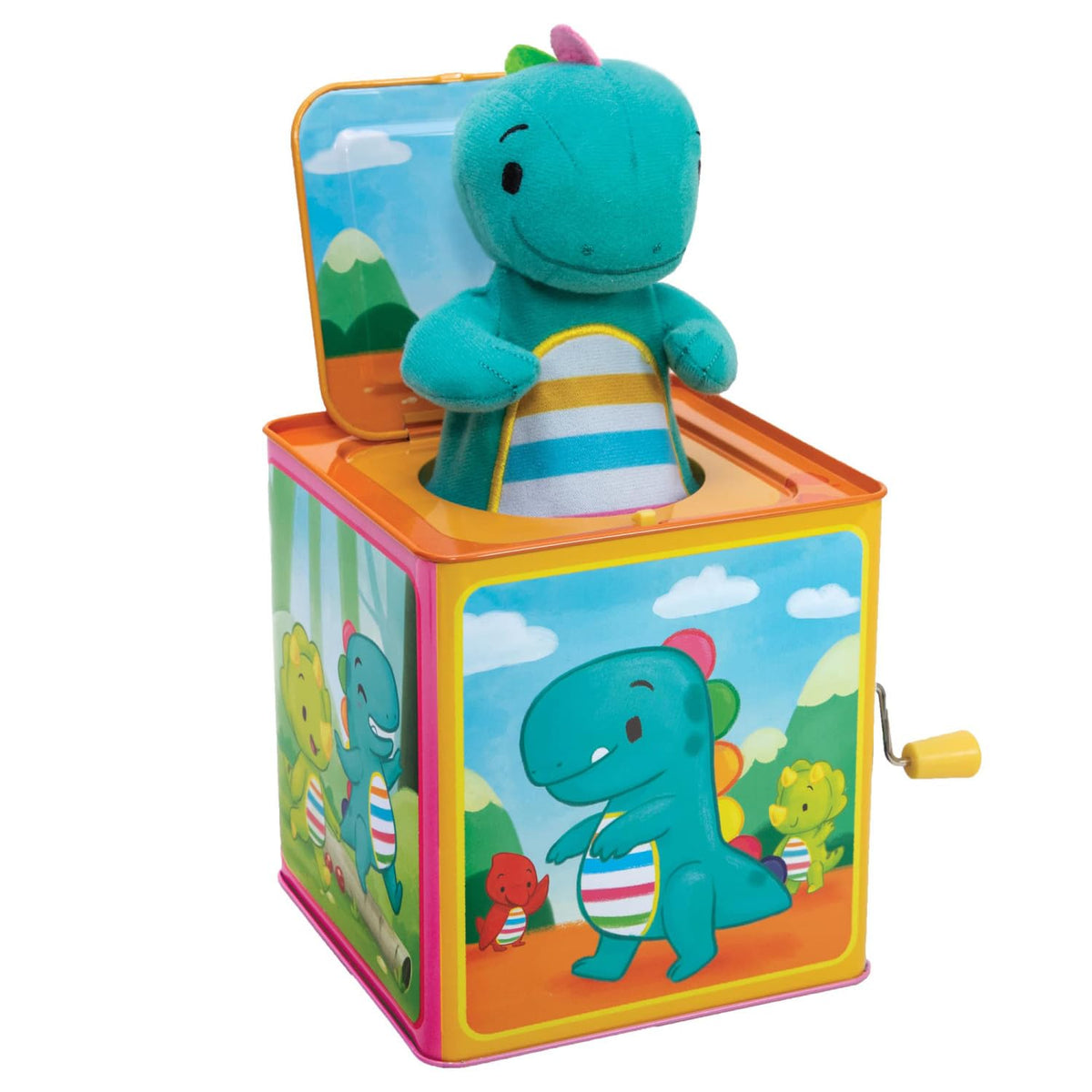 Baby Dino Jack in The Box Tin Musical Popping Toy Z6550