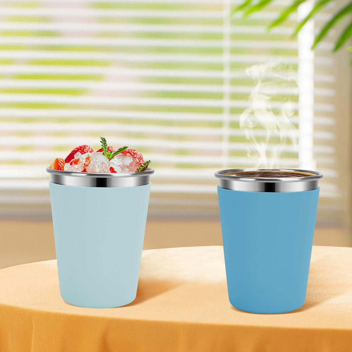 Stainless Steel Kids Cups with Lids, 12oz Spill Proof, 2 Pack T65750