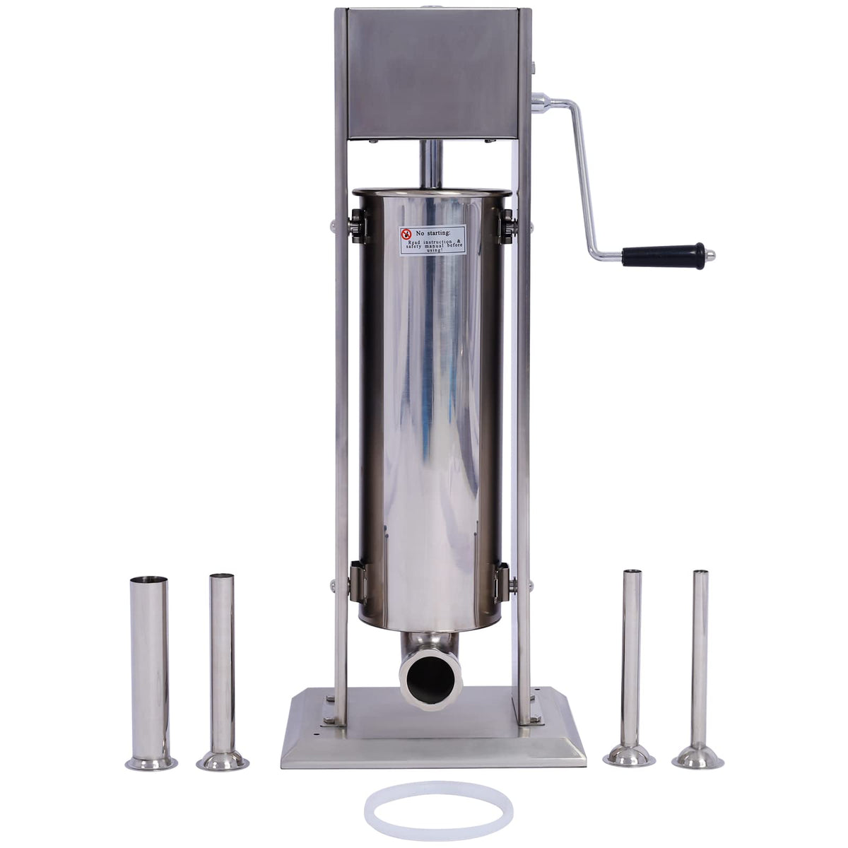 Stainless Steel 15LB Sausage Stuffer with 4 Stuffing Tubes W460