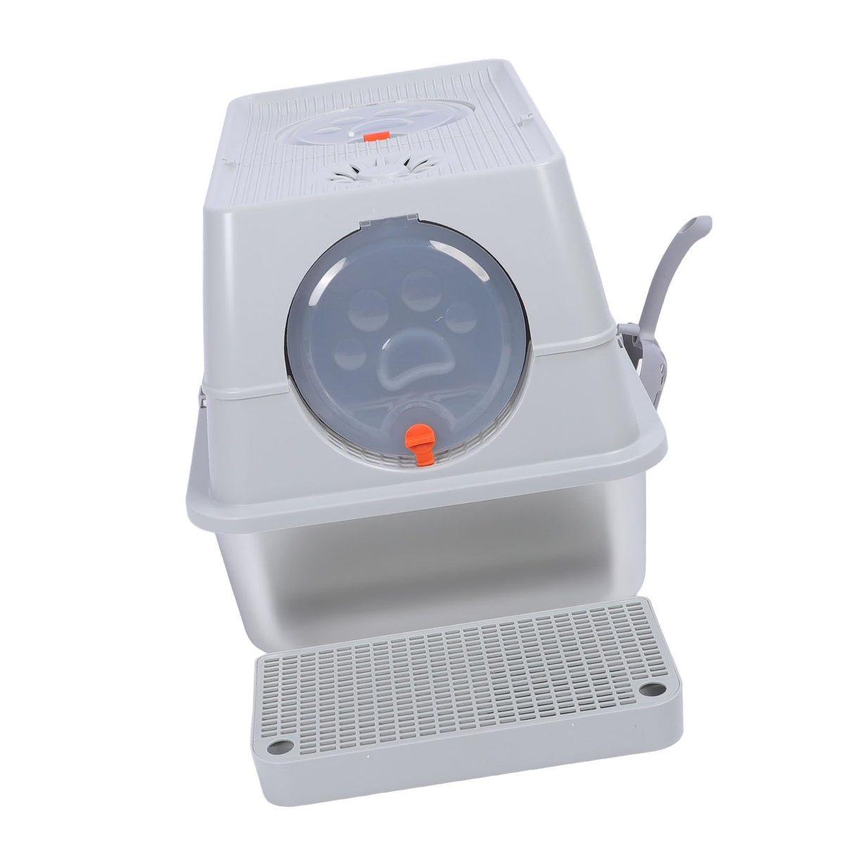 Enclosed Stainless Steel Litter Box with Flip Top Lid I281
