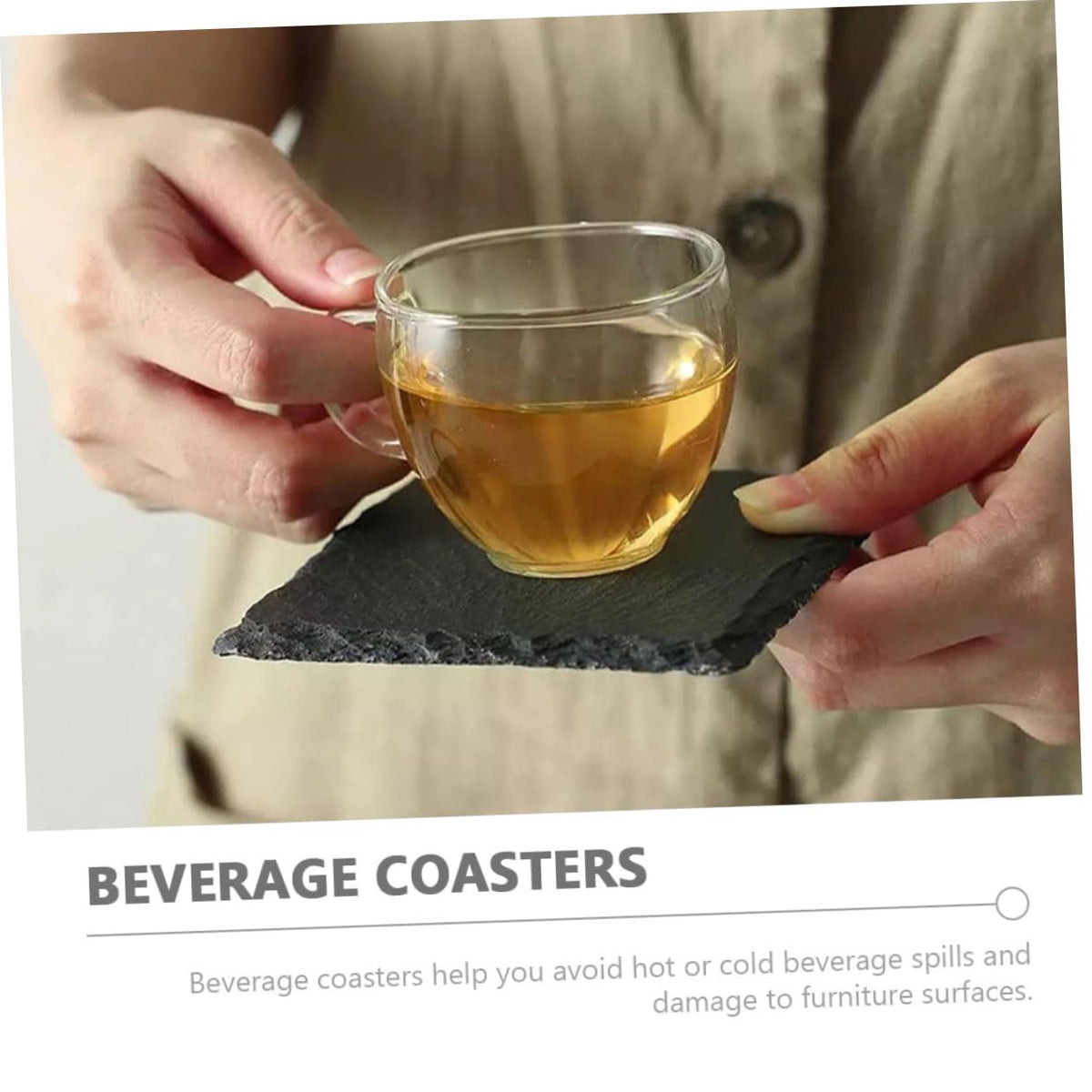 12pcs Natural Stone Coasters Set G5730