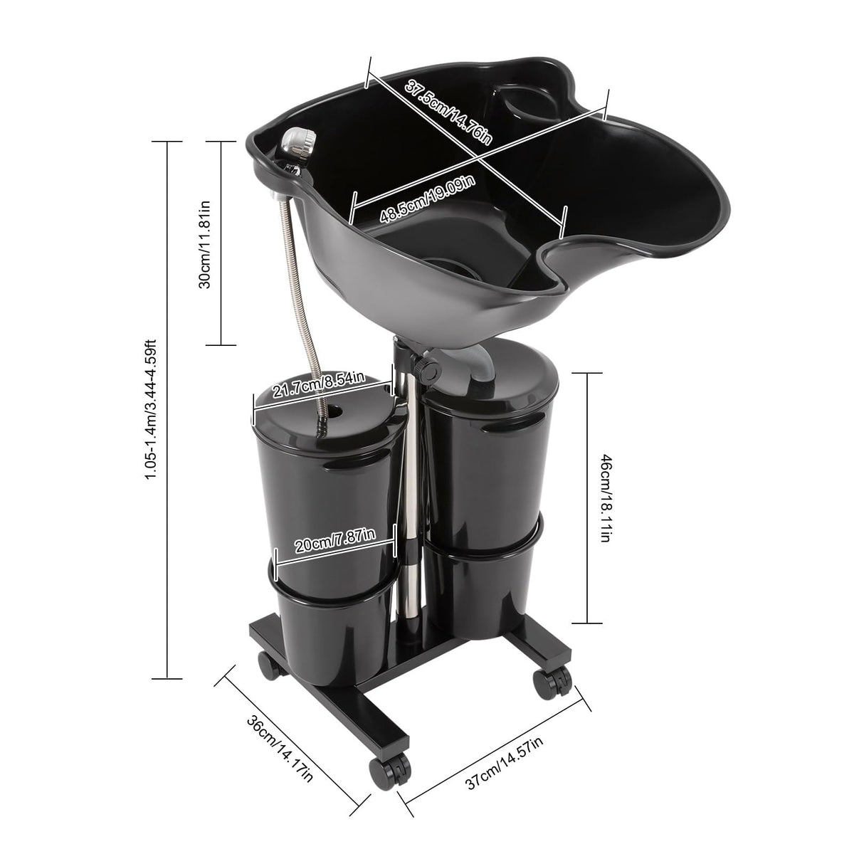 Portable Shampoo Bowl with Electric Pump and Foot Pedal P8340