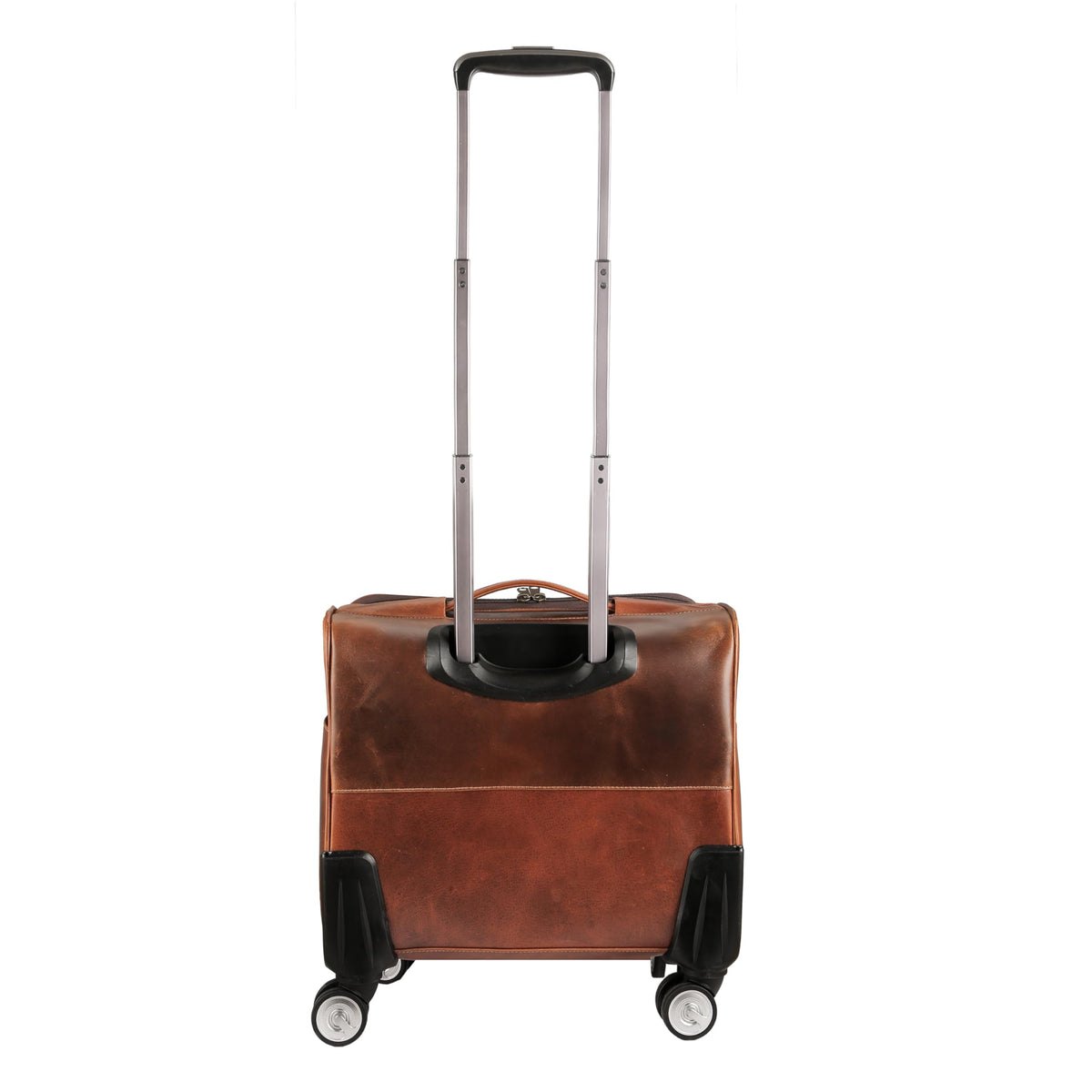 Leather Rolling Briefcase with Trolley Handle U56975