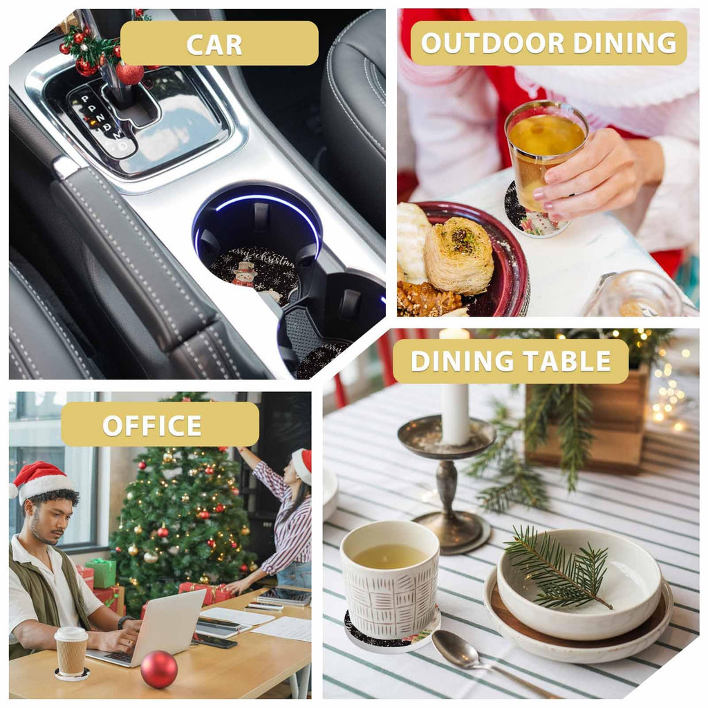 Absorbent Ceramic Stone Car Coasters Set of 2 B798874