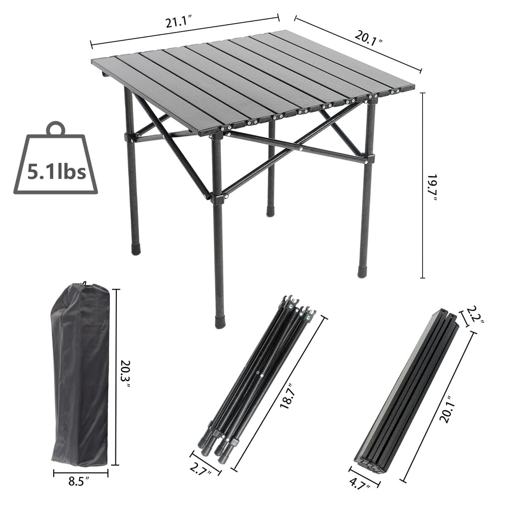 Portable Aluminum Folding Camping Table with Carry Bag B46385
