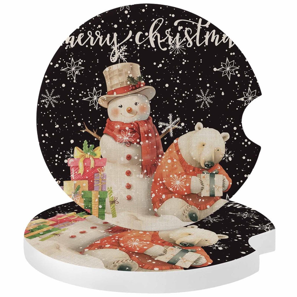 Absorbent Ceramic Stone Car Coasters Set of 2 B798874