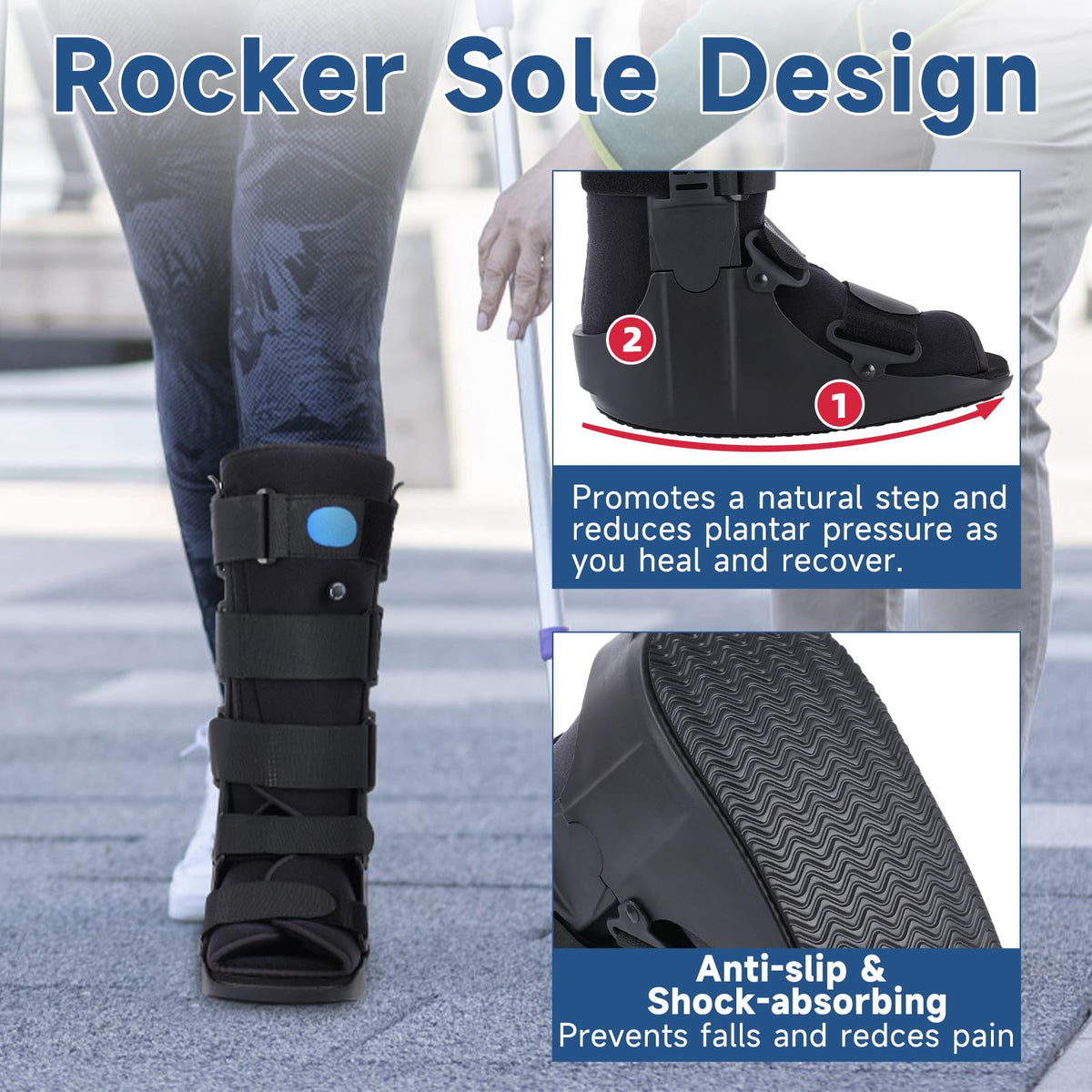 Black Small Tall Inflatable Walking Boot H51950