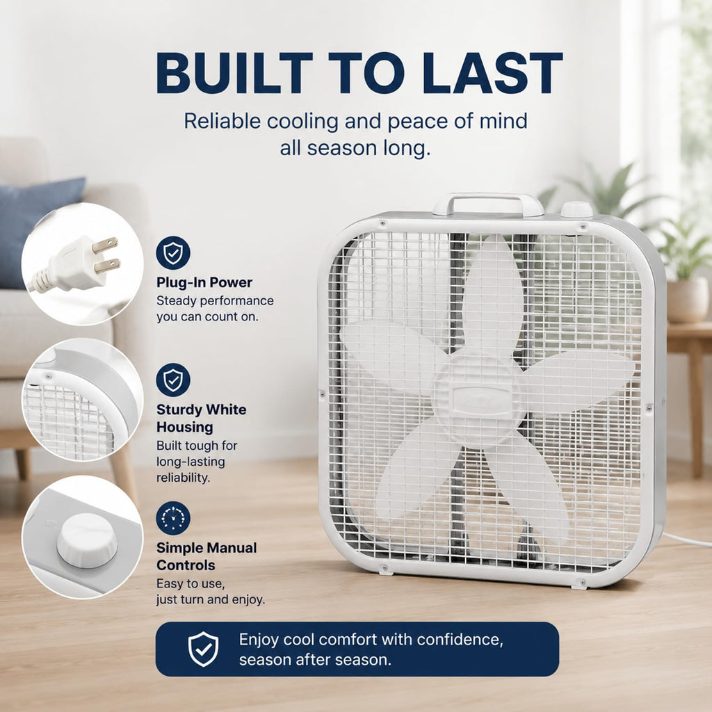 20 Inch 3 Speed Portable Floor Fan with Removable Grill, White Z264