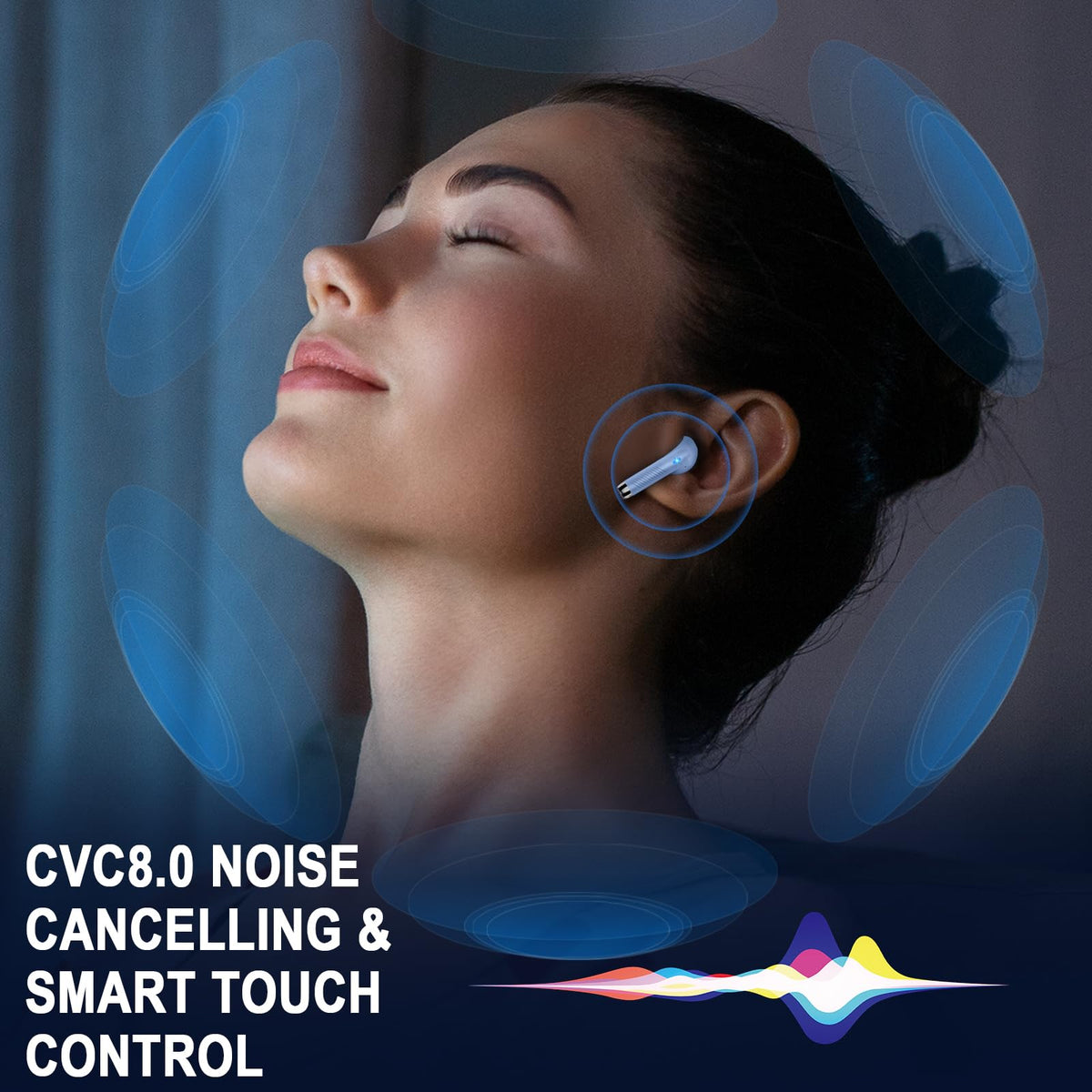 Black and Purple Wireless Earbuds D7513