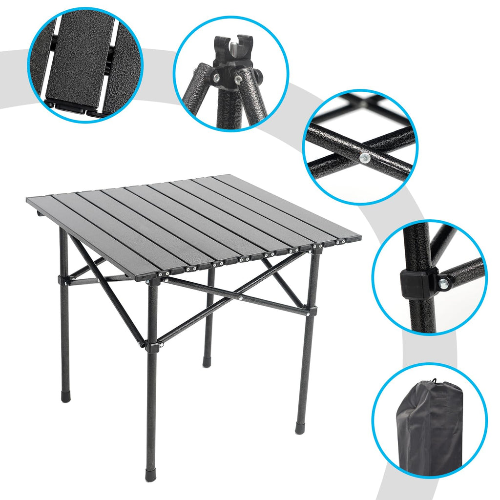 Portable Aluminum Folding Camping Table with Carry Bag B46385