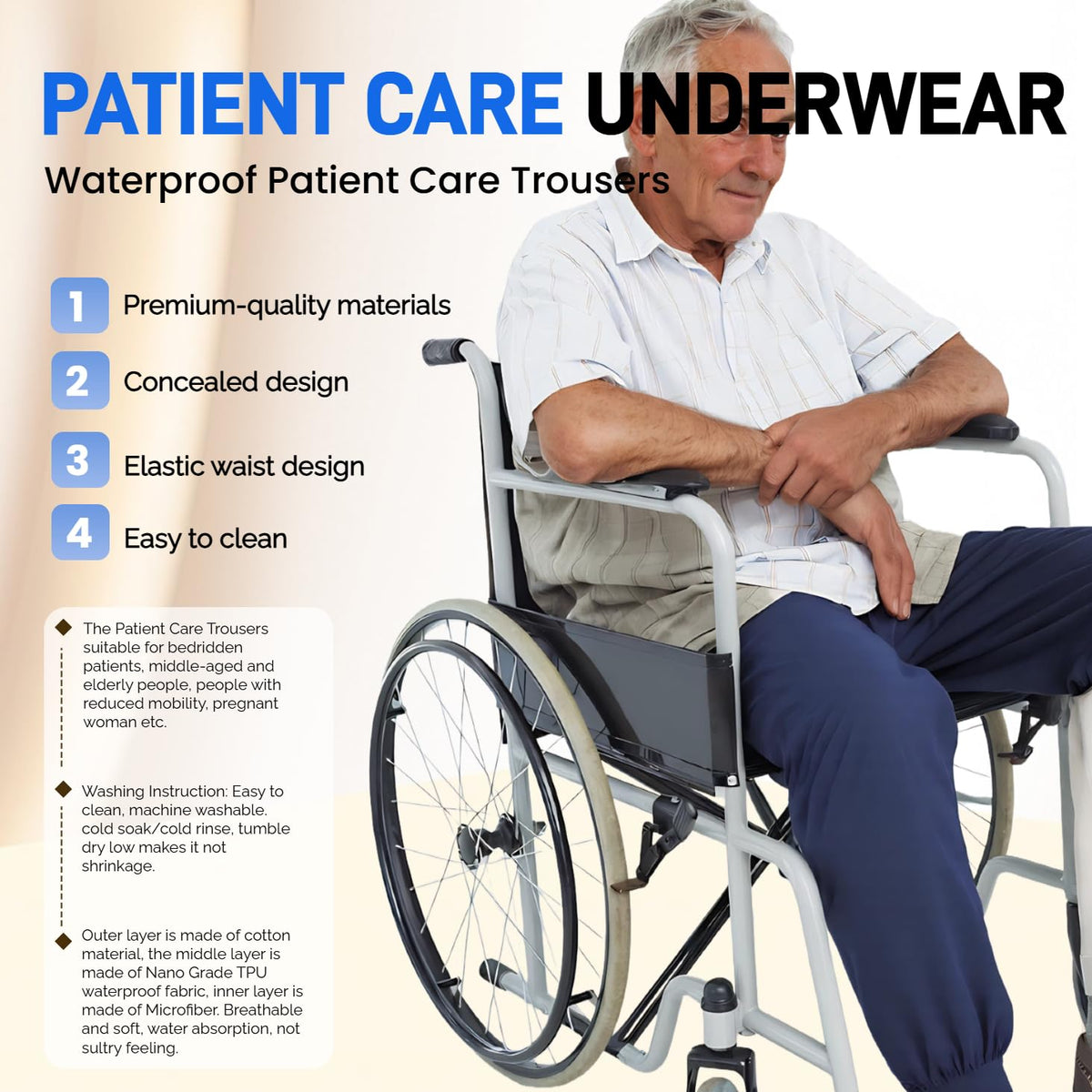 Adjustable Reusable Adult Incontinence Pants W65216