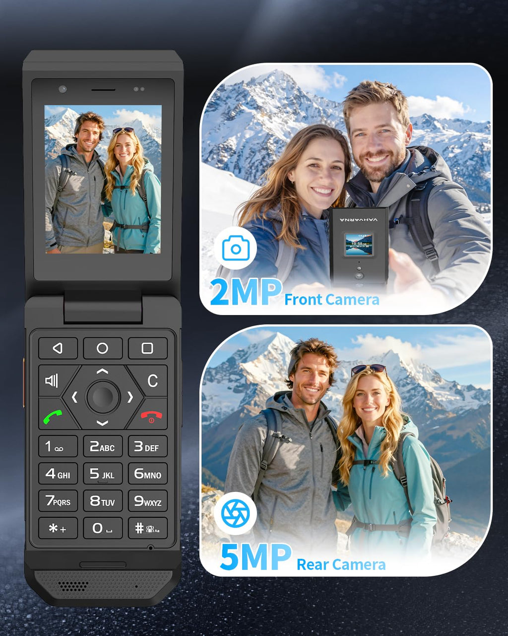 Unlocked 4G LTE Rugged Flip Phone I5958