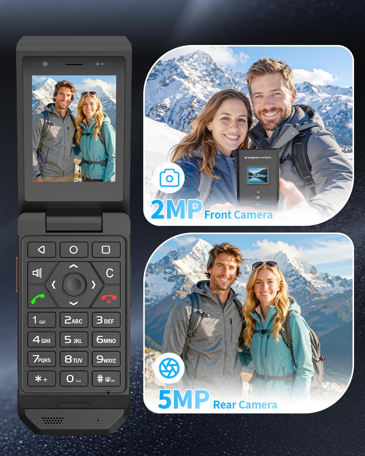 Unlocked 4G LTE Rugged Flip Phone I5958