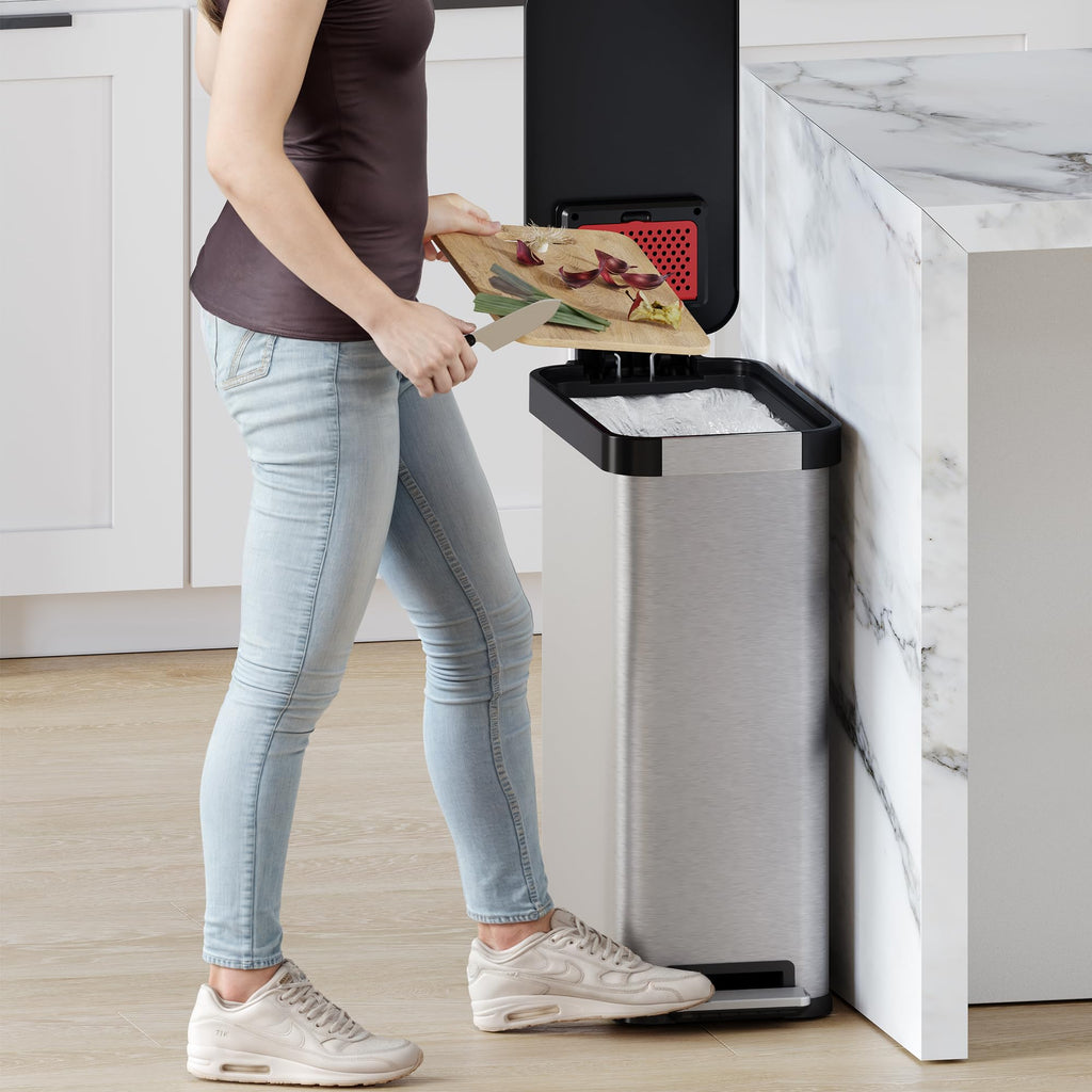 13.2 Gallon Kitchen Trash Can with Odor Filter S6264