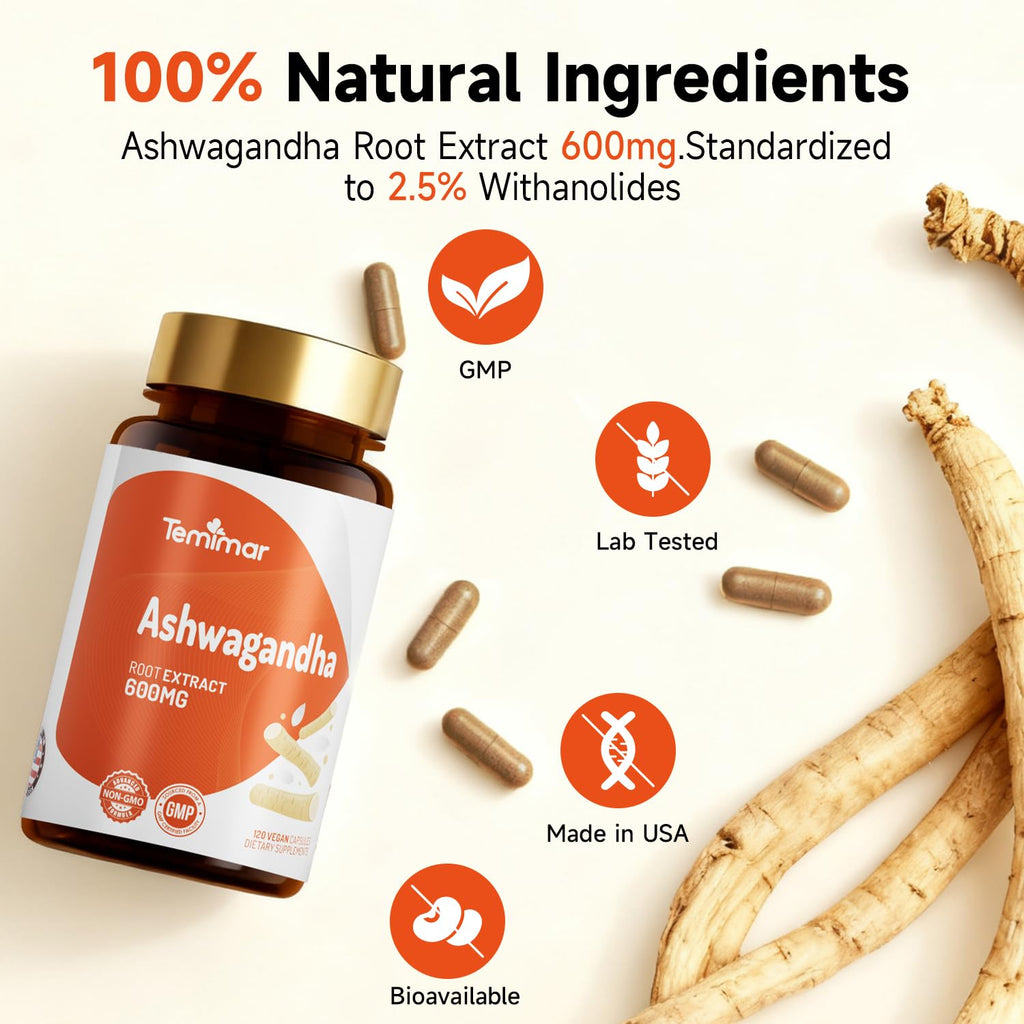 Ashwagandha Root Extract 600mg 120 Capsules Z941