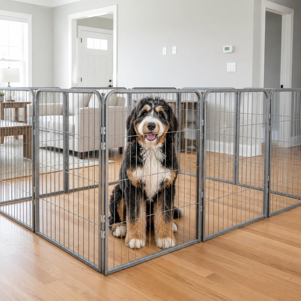 24 inch 16 Panels Heavy Duty Metal Portable Pet Playpen with Gate D950