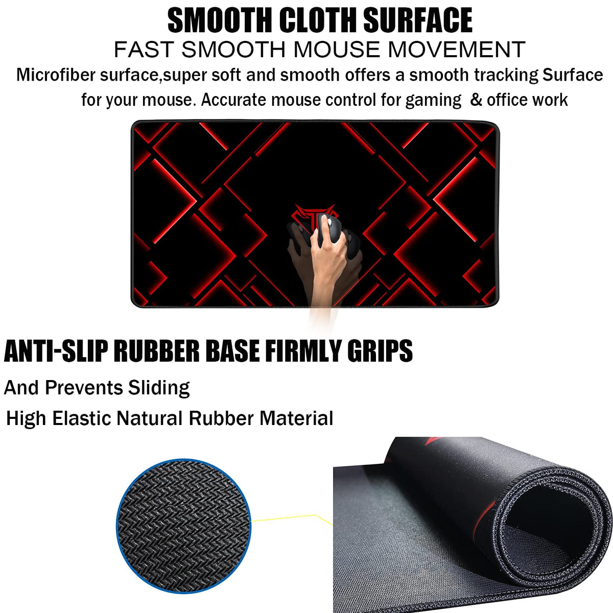 Large Waterproof Gaming Mouse Pad with Stitched Edge J690