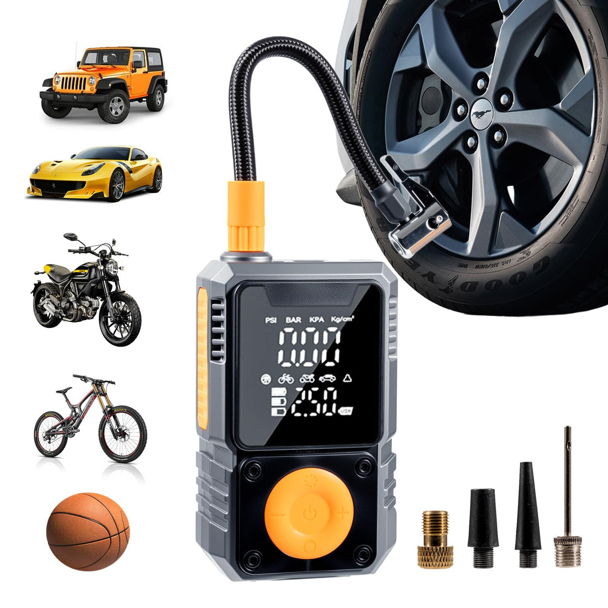 Portable 150PSI Cordless Tire Inflator with Pressure Gauge W52477