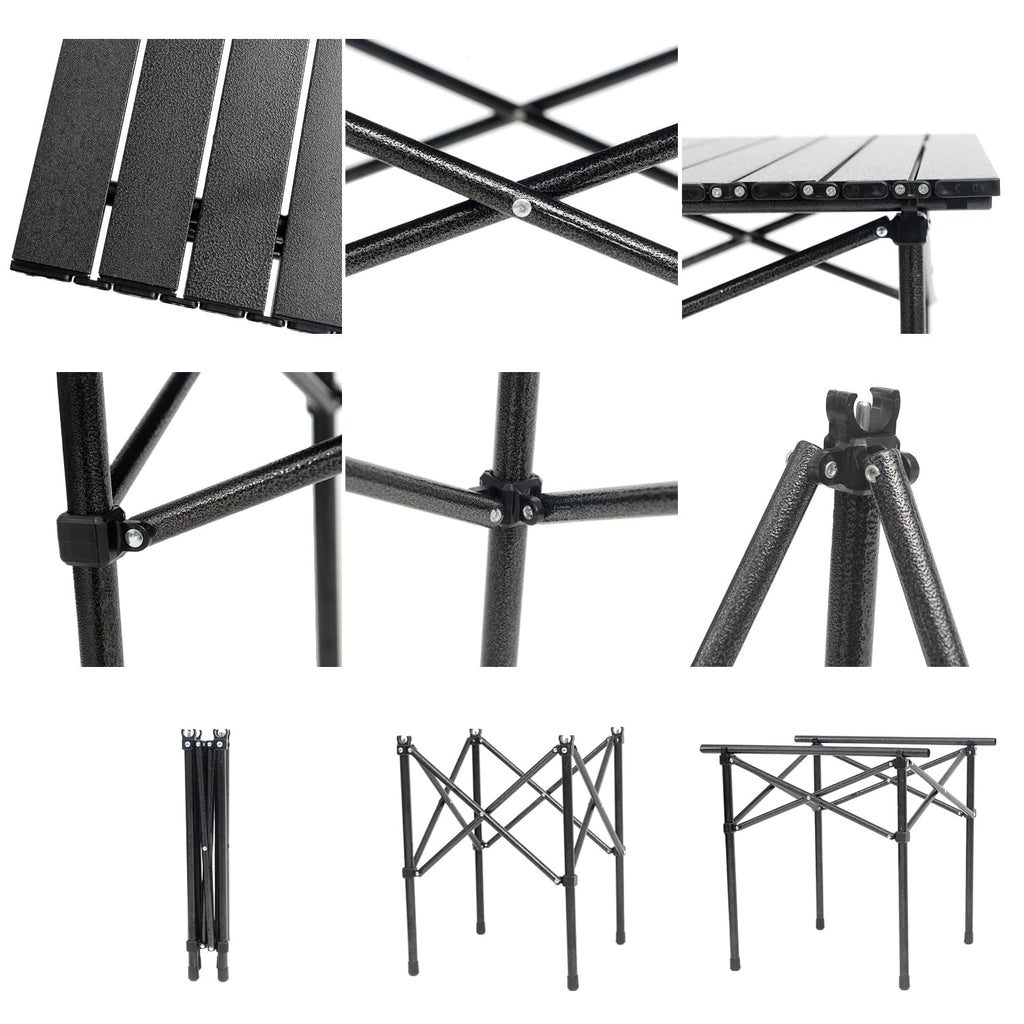 Portable Aluminum Folding Camping Table with Carry Bag B46385