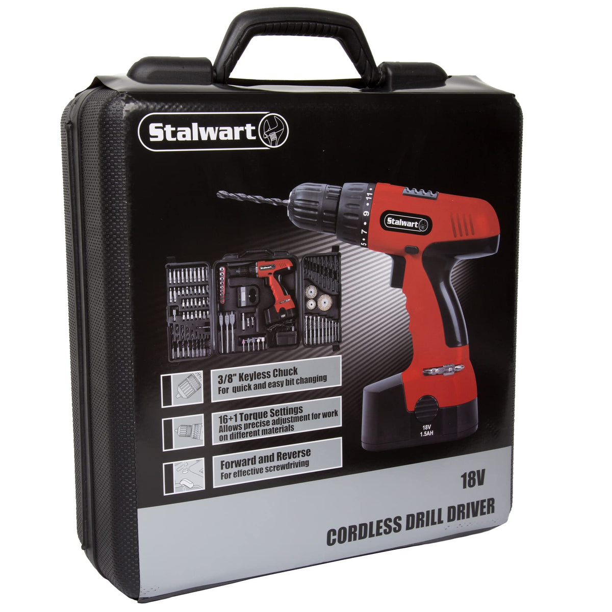 18V Cordless Power Drill Set 89-Piece Kit with Battery and Charger I194