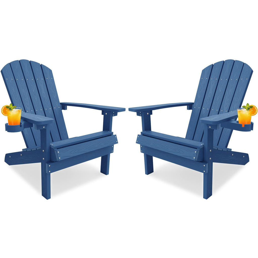 Adirondack Chairs Set of 2 Plastic with Cup Holders N24310