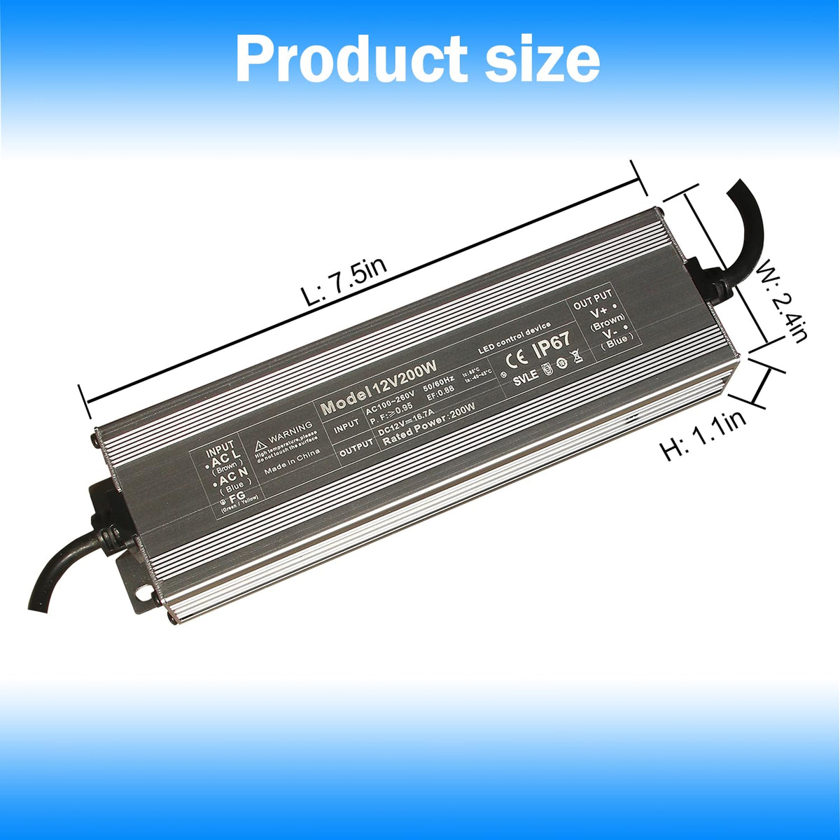 12V 200W IP67 Waterproof LED Transformer S4970