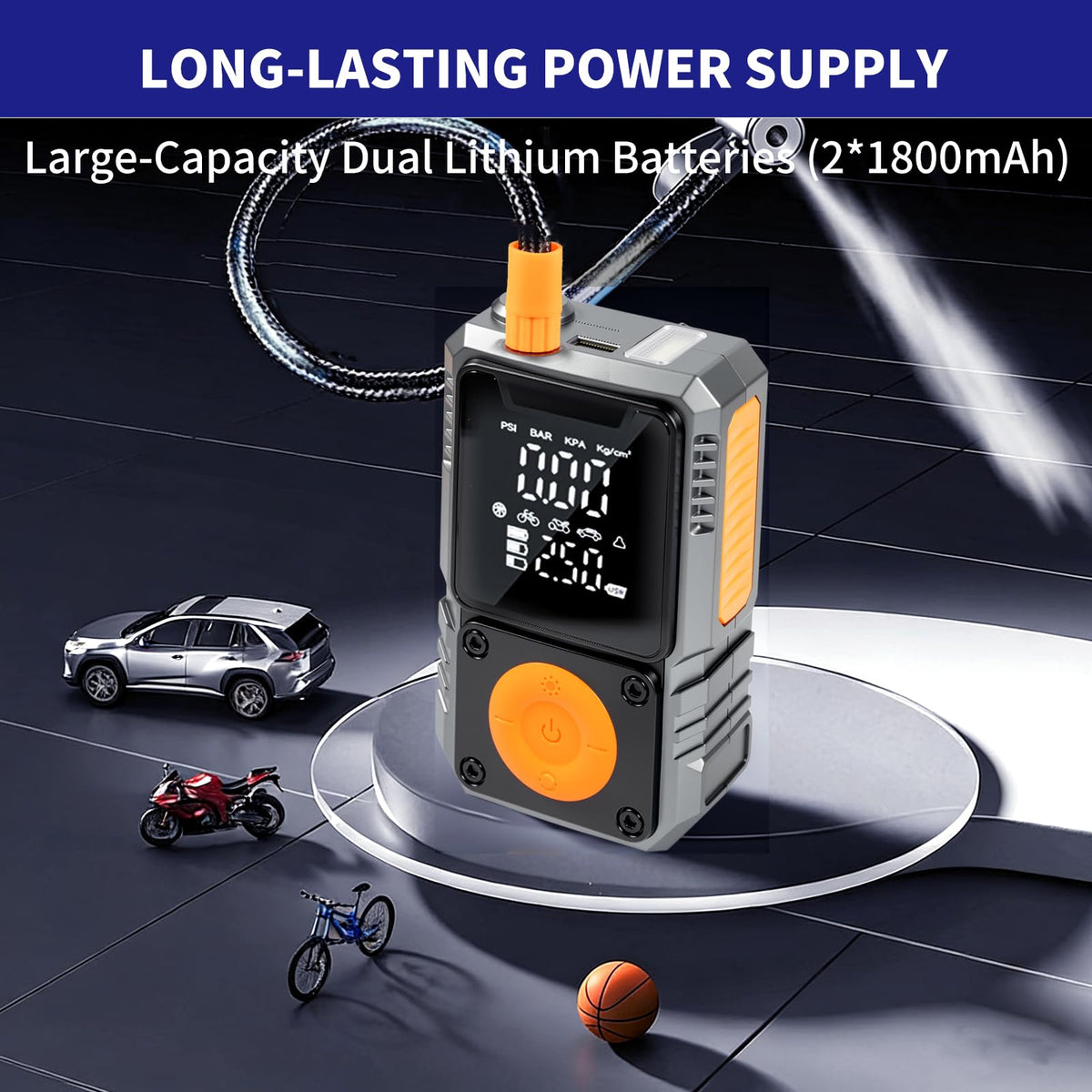 Portable 150PSI Cordless Tire Inflator with Pressure Gauge W52477